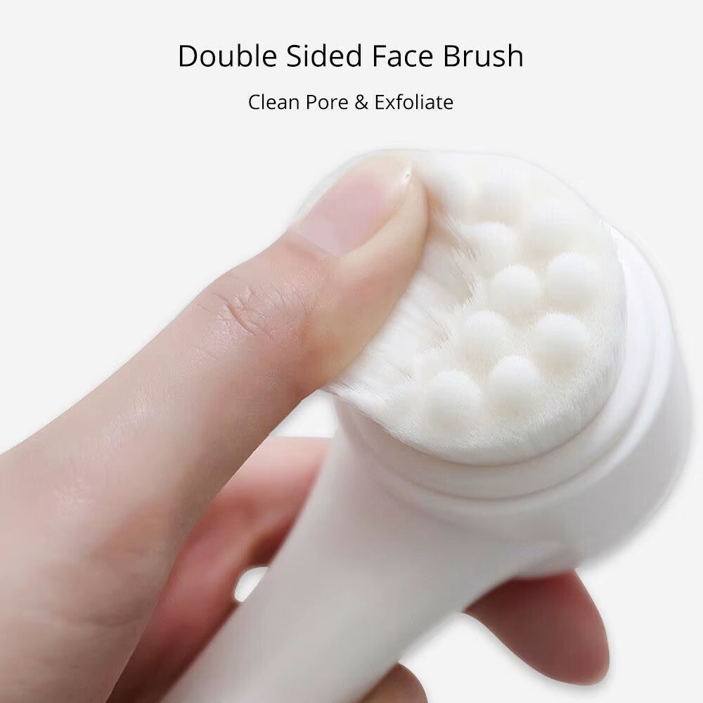 1 PC Double-Sided Silicone Face Cleansing Brush Facial Cleanser Blackhead Remover Tool Pore Cleaner Exfoliator Face Scrub Brush