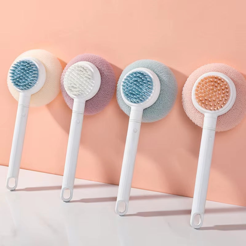 Retractable Shower Brush for Body Double-Sided Back Scrub Brush Long Handled Scrub Brush for Shower Body